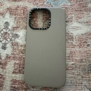 CASETiFY iPhone 14 Pro Pebbled Case - Greige (Light Brown)